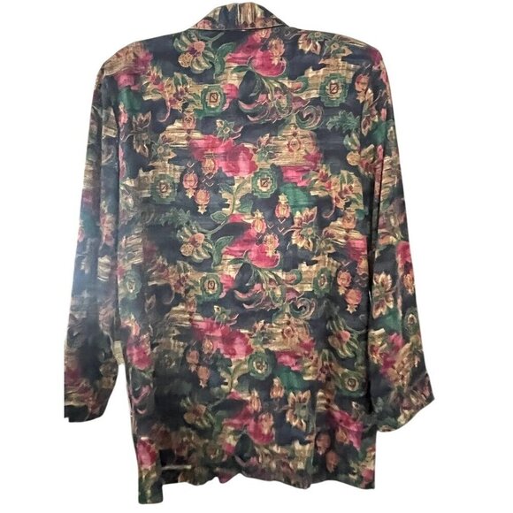 Danielle B Jacket Women M Pink Notch Blazer Floral Valentines Retro 80s Western - Picture 7 of 13